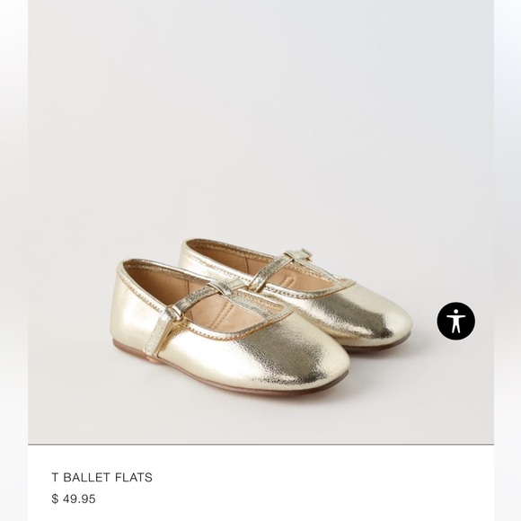Zara Toddler Gold Flats - Picture 2 of 6
